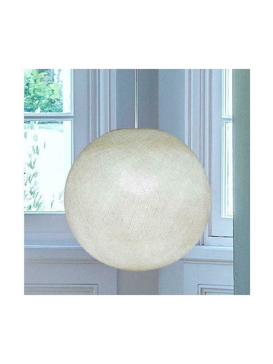 La Case de Cousin Paul Globe Single Bulb Kids Lighting Pendant of Plastic 40W with Drive Size E27 Off White 36x36cm