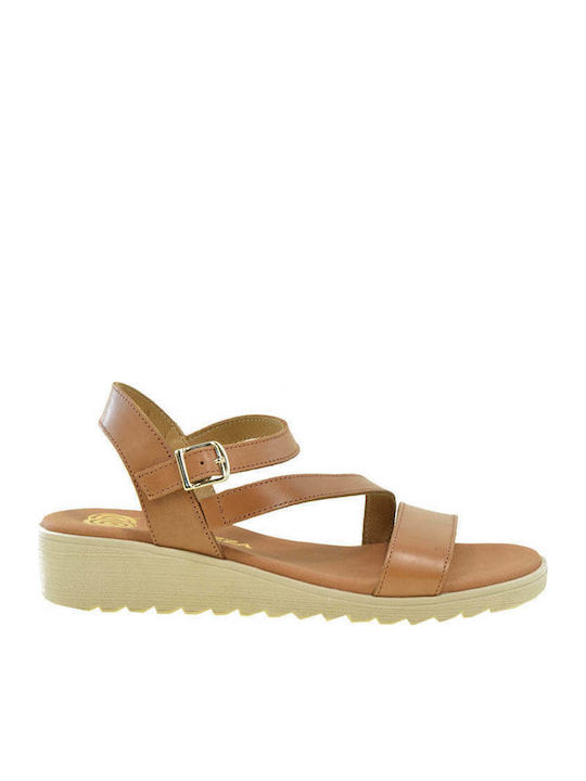 Women's Leather Platform Shoes Tabac Brown