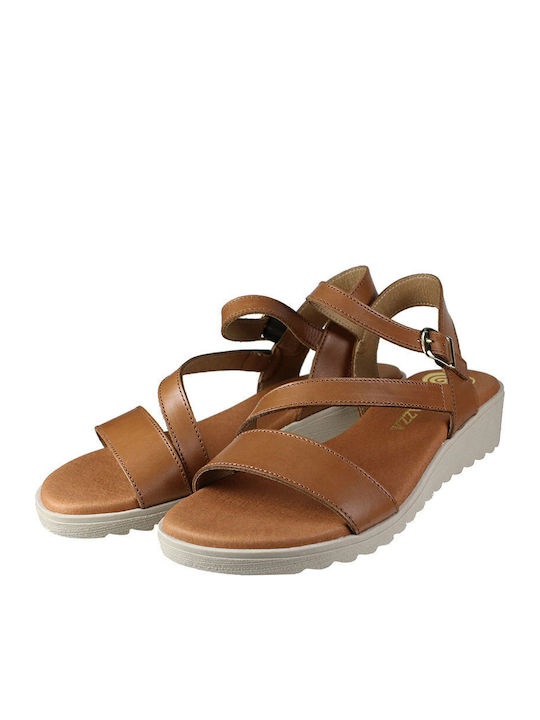 Women's Leather Platform Shoes Tabac Brown