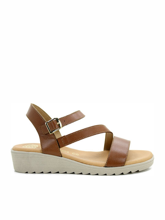 Women's Leather Platform Shoes Tabac Brown