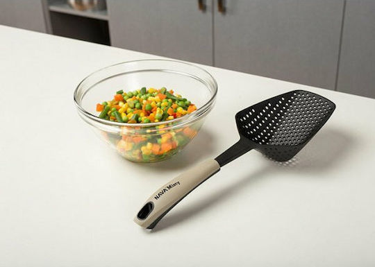 Nava Deep Colander Pasta Spoon Nylon Black 35cm