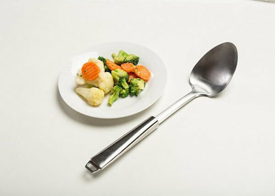 Nava Acer Shallow Kitchen Spoon Stainless Steel Gray 33cm