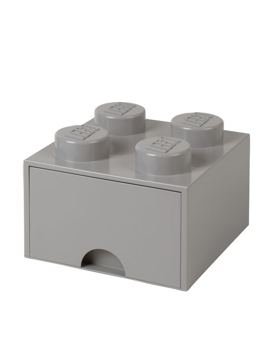 Lego Children's Storage Box made of Plastic 4 Knobs Gray 25x25x18cm 1pcs