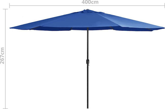Runder Metallischer Sonnenschirm Azur Blau F3.9xY2.47m