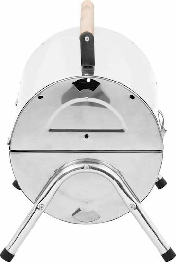 vidaXL Tabletop Grill Stainless steel Portable Charcoal Grill with Lid 42cmx30cm