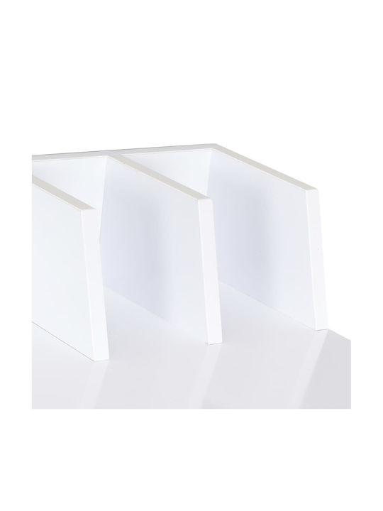 Secretary Desk Wooden White with Metal Legs 80x50x84cm