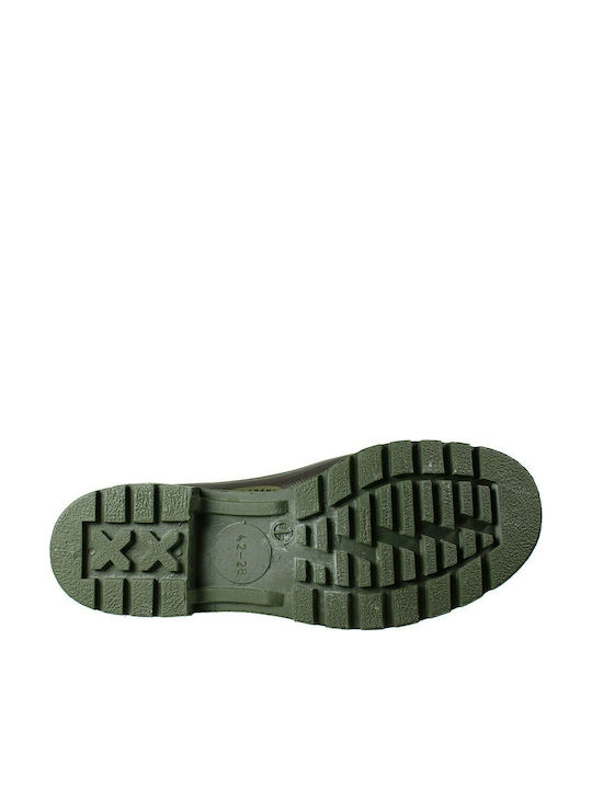 Tigar Αντιολισθητικές Unisex Γαλότσες Εργασίας Κνήμης με Γούνα Πράσινες