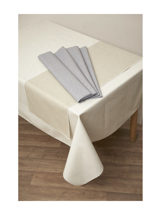 Viopros Ντιάνα Cotton & Polyester Stain Resistant Tablecloth Μπεζ 160x200cm