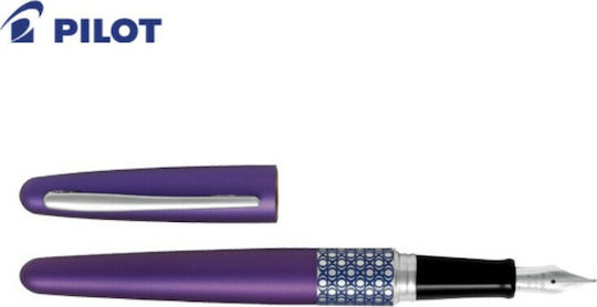 Pilot Πένα Γραφής Medium 1mm Μωβ από Ατσάλι με Μπλε Μελάνι