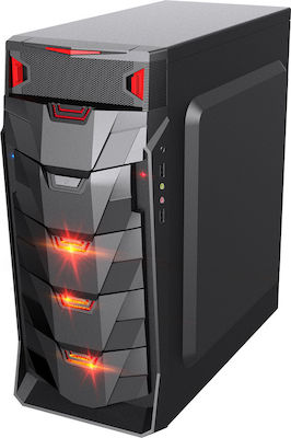 Supercase Aventus AV02A Gaming Midi Tower Κουτί Υπολογιστή με Πλαϊνό Παράθυρο Μαύρο