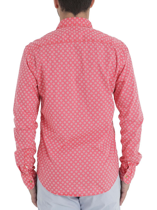 Scotch & Soda Βαμβακερό Πουκάμισο Ροζ