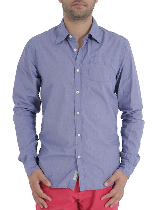 Scotch & Soda Βαμβακερό Πουκάμισο Navy Μπλε