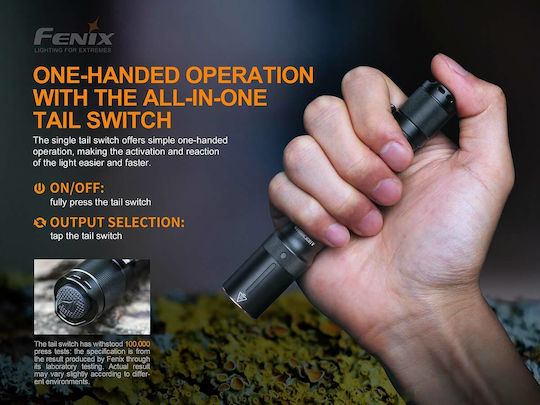 Fenix Φακός LED IP68 με Μέγιστη Φωτεινότητα 350lm E20V2