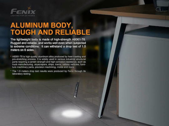 Fenix Φακός LED IP68 με Μέγιστη Φωτεινότητα 350lm E20V2