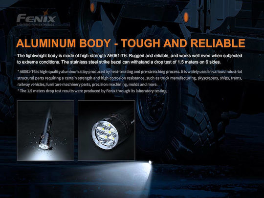 Fenix Επαναφορτιζόμενος Φακός LED IP68 με Μέγιστη Φωτεινότητα 10000lm LR35R