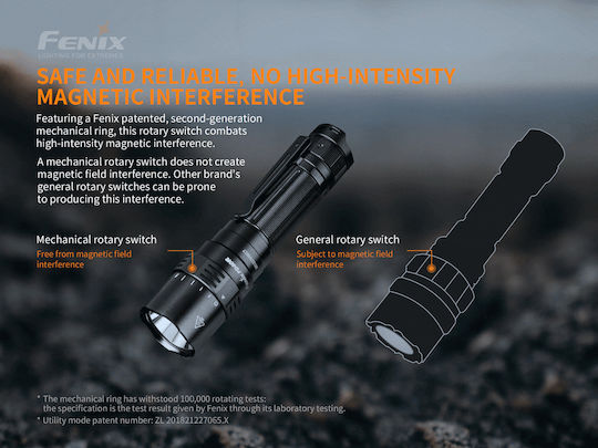 Fenix Rechargeable Flashlight LED IP68 with Maximum Brightness 3000lm PD40R V2.0 Black
