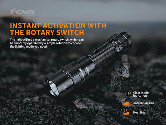 Fenix Rechargeable Flashlight LED IP68 with Maximum Brightness 3000lm PD40R V2.0 Black