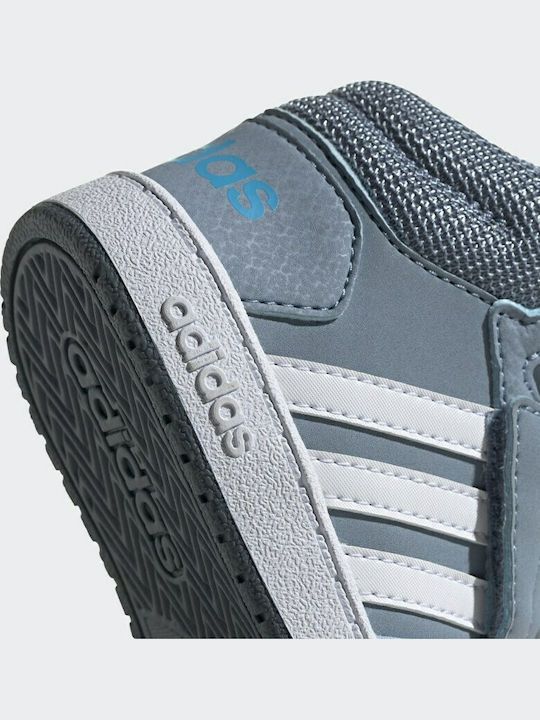 Hoops 2.0 Mid Kids Sneakers High with Hoop & Loop Closure Light Blue