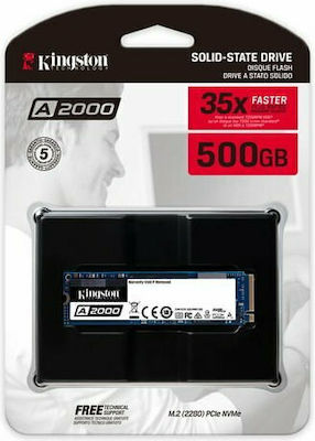 Kingston A2000 SSD 500GB τύπου M.2 με σύνδεση PCI Express 3.0 SA2000M8/500G