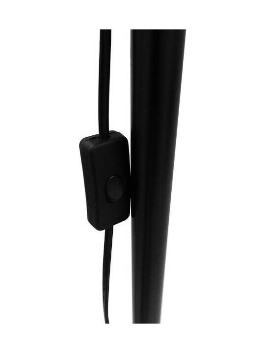 GloboStar Audrey Vintage Floor Lamp H190xW15cm. with Socket for Bulb E27 Black