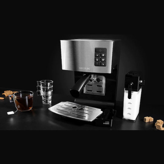 Cecotec Power Instant-ccino 20 Μηχανή Espresso 1450W Πίεσης 20bar για Cappuccino Ασημί 01506
