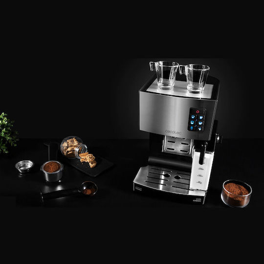 Cecotec Power Instant-ccino 20 Μηχανή Espresso 1450W Πίεσης 20bar για Cappuccino Ασημί 01506