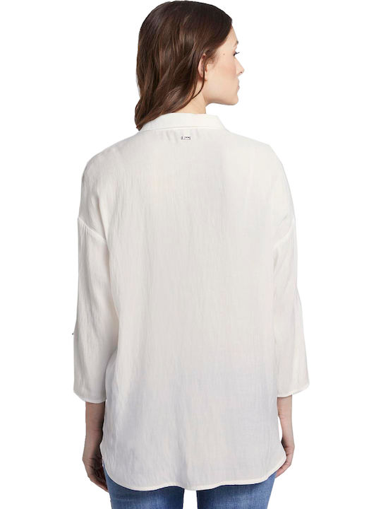 Tom Tailor Women's Long Sleeve Shirt White