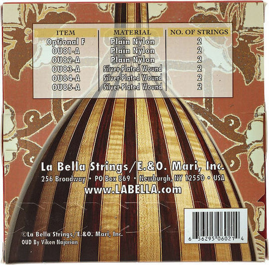 La Bella Σετ Nylon Χορδών για Ούτι OU80-A Arabic Tuning