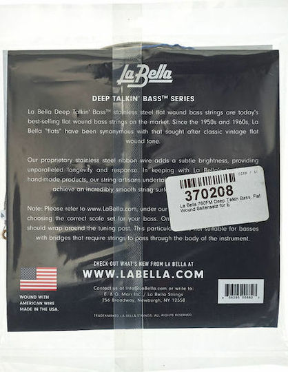 La Bella Deep Talkin' Bass Flats Μονές Χορδές Stainless Steel Μπάσου 4τμχ Medium