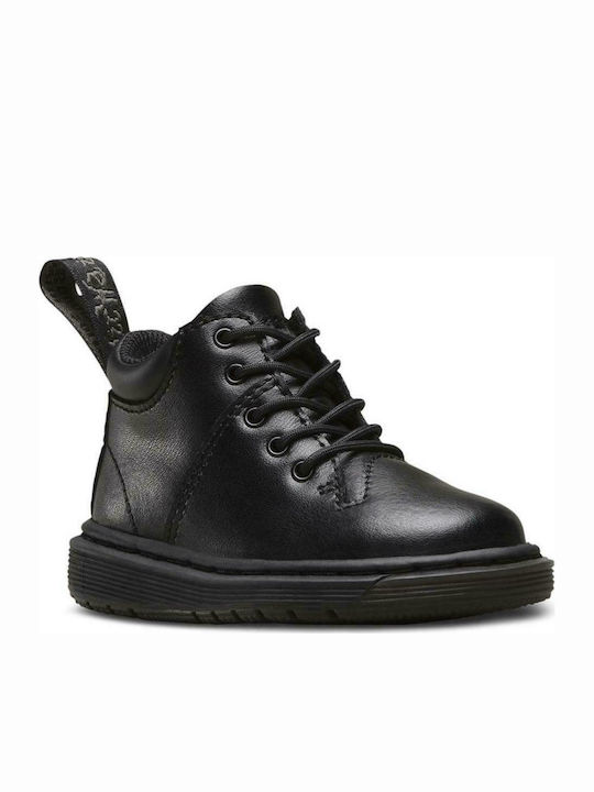 Dr. Martens Kids Leather Boots with Zipper Black