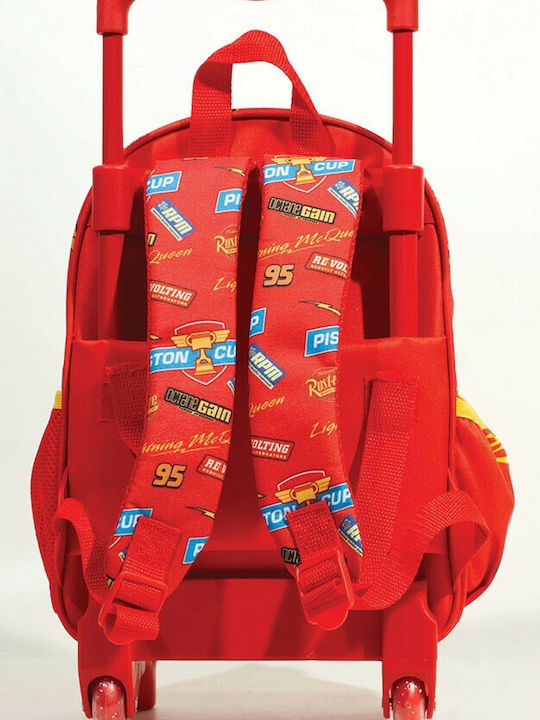 Gim Cars Badges School Bag Trolley Kindergarten in Red color 12lt