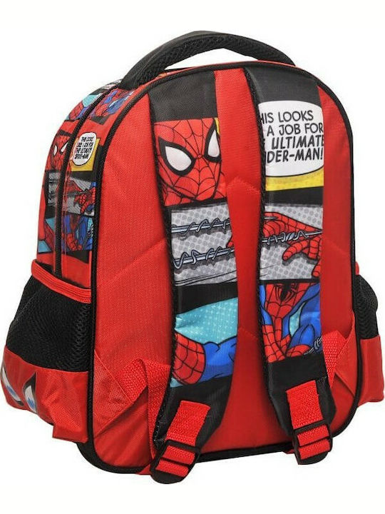 Gim Spiderman Σχολική Τσάντα Πλάτης Νηπιαγωγείου Κόκκινη με Θήκη για Παγούρι 12lt 2021