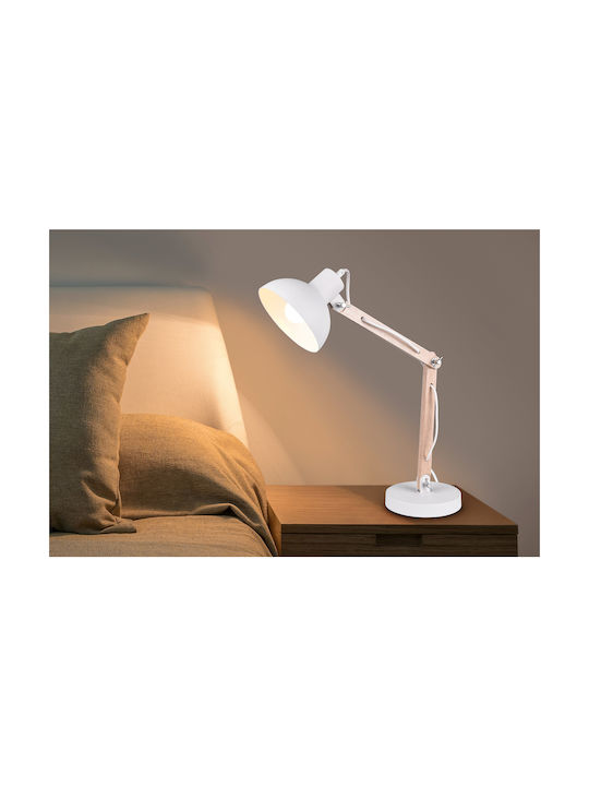 Trio Lighting Kimi Φωτιστικό Γραφείου με Σπαστό Βραχίονα για Ντουί E27 σε Λευκό Χρώμα