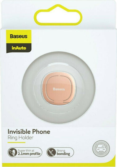 Baseus Invisible Ultra-Thin Ring Holder Κινητού σε Ροζ Χρυσό χρώμα