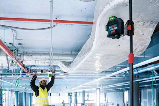Bosch GLL 3-80 G Αυτορυθμιζόμενο Γραμμικό Αλφάδι Laser Πράσινης Δέσμης 1.5V με Εύρος Εργασίας 30m