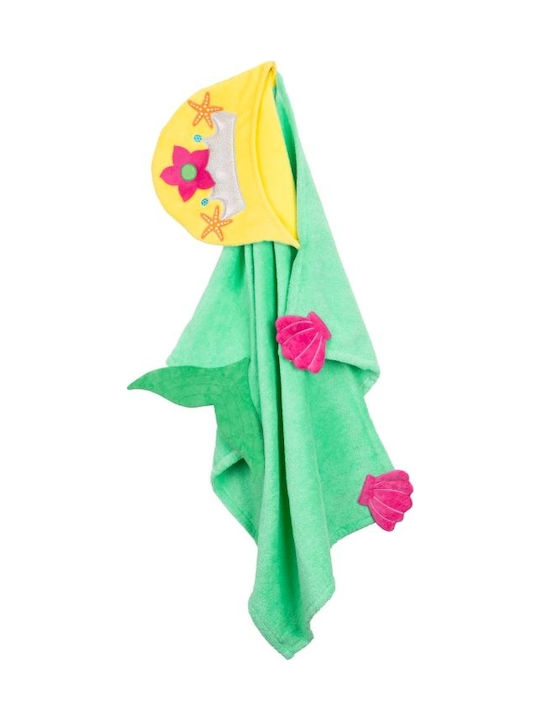 Zoocchini Baby Bath Towel Hooded Marietta The Mermaid Green 127x55cm