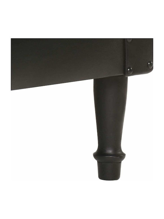 Armchair from Genuine Leather Black 60x57x64cm