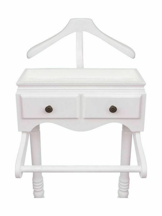 vidaXL Floor Garment Rack made of Wood White 45x28.5x125cm