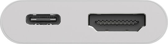 Goobay USB-C Docking Station με HDMI 4K PD Λευκό (62110)