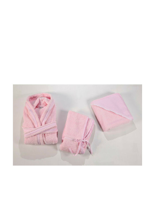 Down Town Home Hooded Baby Bath Towel Pink