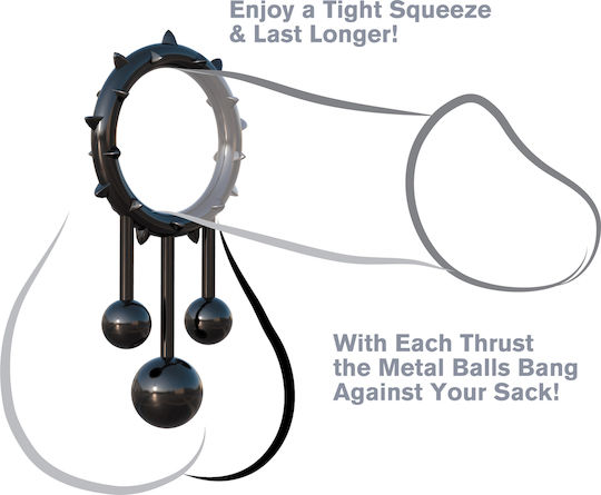 Pipedream Original Ball Banger Пръстен Тестис Металик Черен PD5931-23