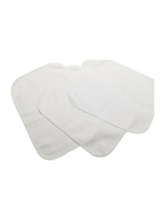 Baby Oliver Muslin / Waterproof Shoulder Burp Cloth White 20x30cm 3pcs