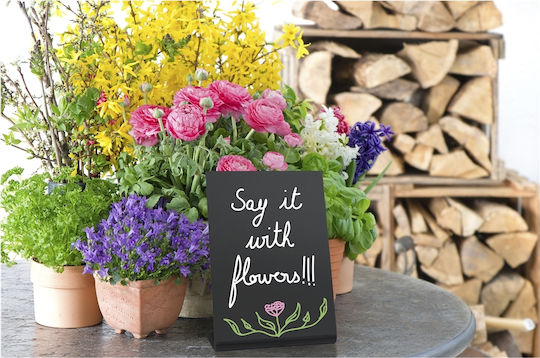Securit L-Shaped 3 Pieces Tabletop Mini ChalkBoard 3 Pieces 15.5x10.5cm