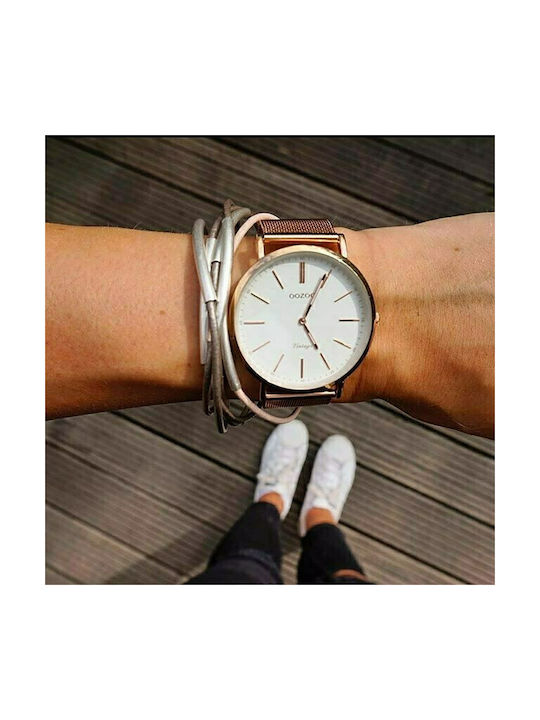 Oozoo Vintage Watch with Metal Bracelet Pink Gold