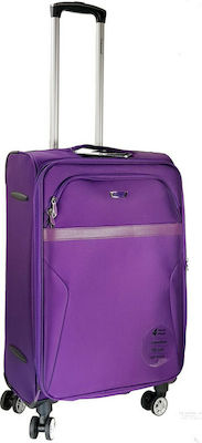 Diplomat ZC998 Medium Travel Suitcase Fabric Purple with 4 Wheels Height 68cm.