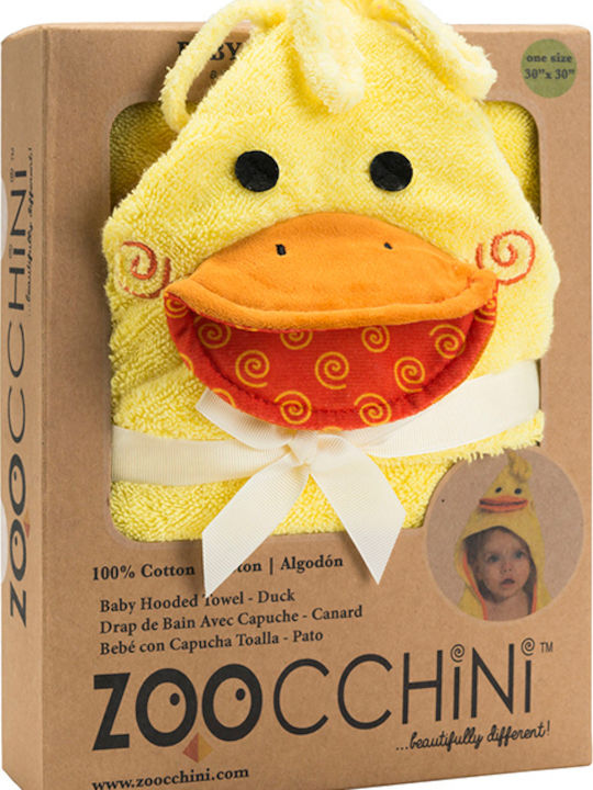 Zoocchini Hooded Baby Bath Towel Puddles The Duck Yellow ZOO1001