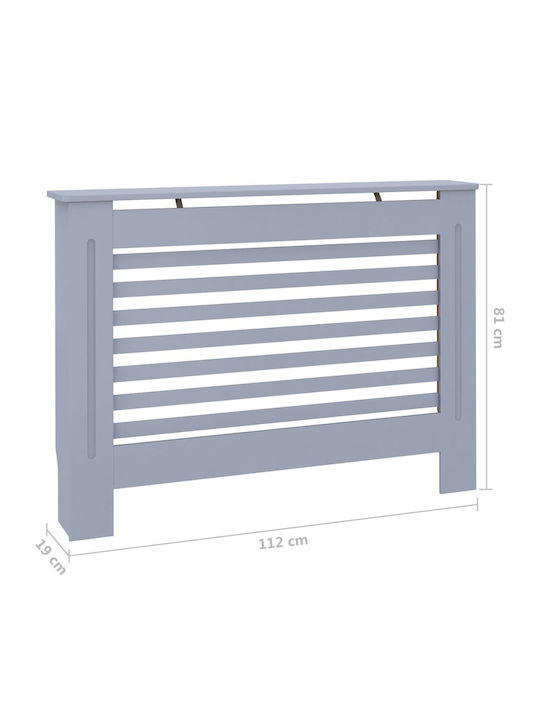 vidaXL Κάλυμμα Καλοριφέρ από MDF Γκρι 112x19x81cm