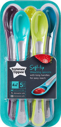 Tommee Tippee Plastic Baby Cutlery Set with Spoons for 4+ months 5pcs Multicolour