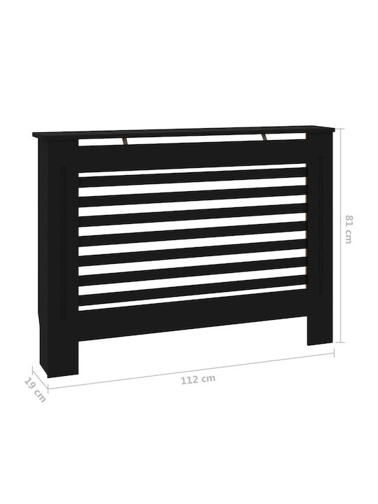 vidaXL Κάλυμμα Καλοριφέρ από MDF Μαύρο 112x19x81cm