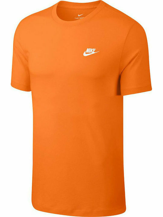 Nike Sportswear Club Ανδρικό T-shirt Πορτοκαλί Μονόχρωμο